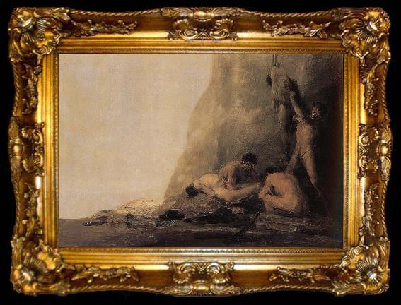 framed  Francisco Goya Cannibals preparing their victims, ta009-2